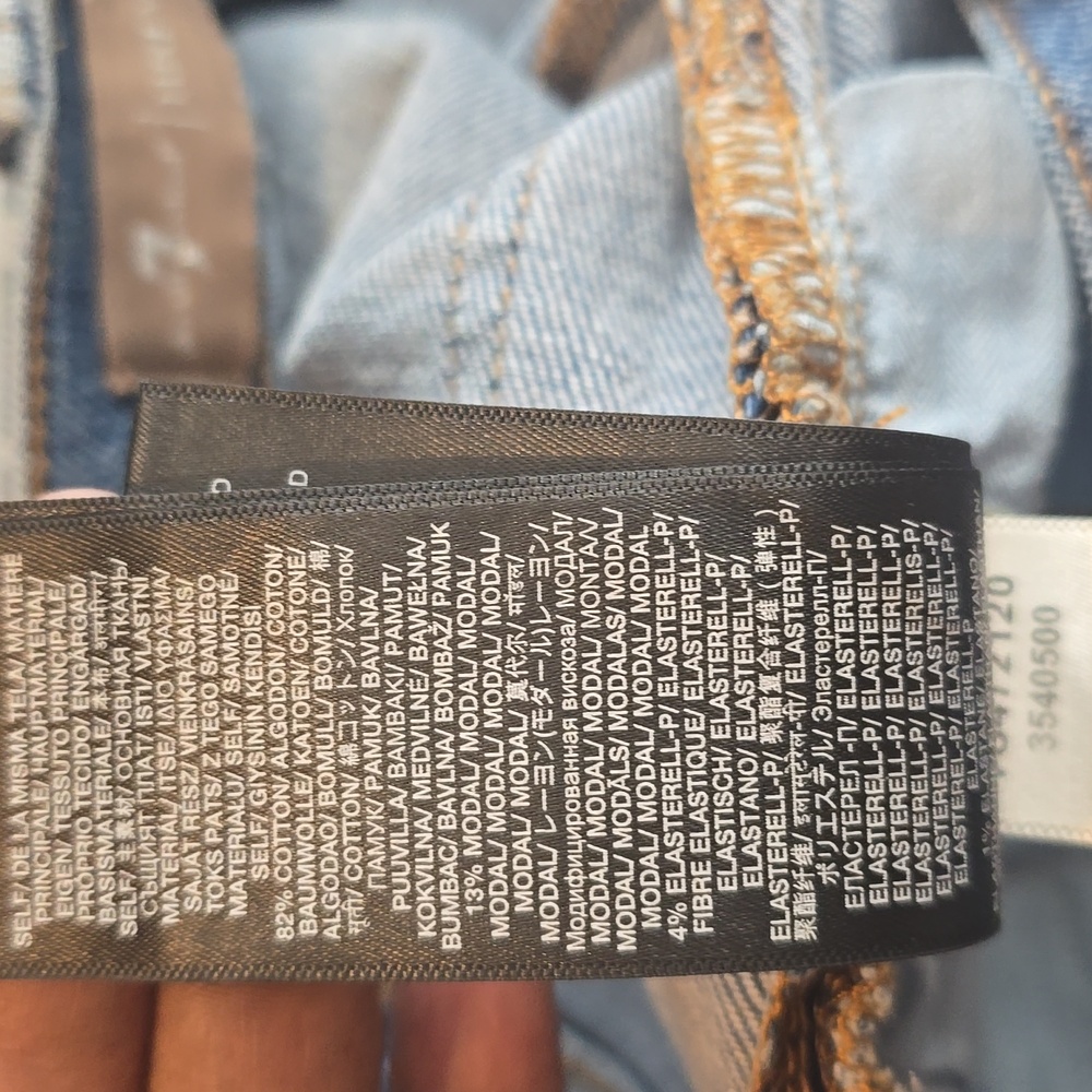 7 For All Mankind Luxe Vintage Light Blue Flare Jeans - Picture 9 of 9